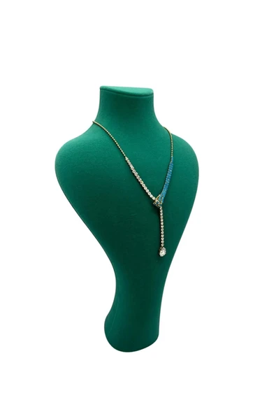 Zeus Model Süet Kumaş Yeşil Renk 42 / 22 Cm Takım Kolye Sergileme Mankeni ürün görseli