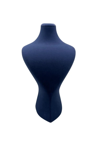 Süet Kumaş Lidya Lacivert Renk 34/20 cm Kolye Gerdanlık Zincir Takı Sergileme Mankeni - 2