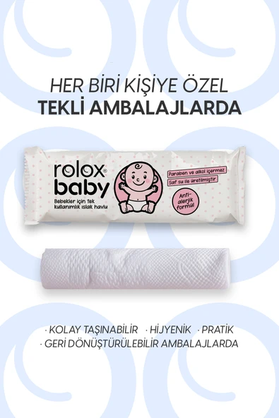 Baby - 50 Paket – Bebekler İçin Tek Kullanımlık Islak Havlu - 4