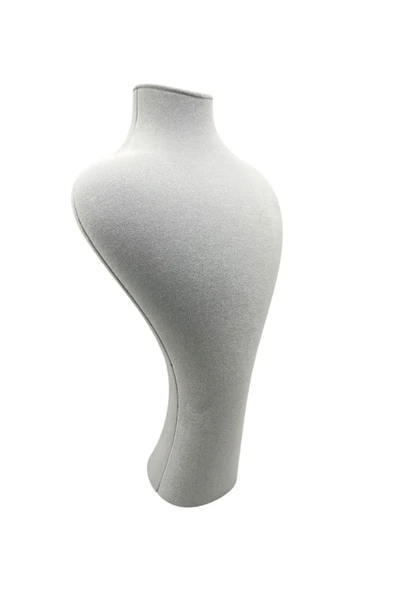 Zeus Model Süet Kumaş Gri Renk 42 / 22 Cm Takım Kolye Sergileme Mankeni - 4