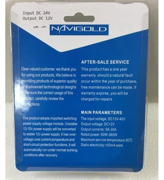 Navigold Oto Konvertör 24V Dc / 12V Dc 30 Amper - 3
