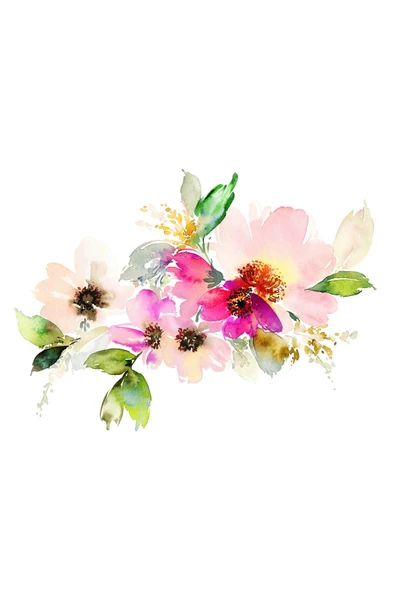 Yuvarlak Pastel Çiçek Desenli Duck Kumaş Masa Örtüsü 150x150 Cm - 5