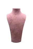 Süet Kumaş Elisia Manken Pembe Renk 25/12 Cm Kolye Gerdanlık Takı Sergileme Mankeni - 2