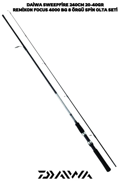 Daiwa Sweepfire 240cm 20-40gr Remixon Focus BG 4000 8 Örgü Spin Olta Seti - Resim 4