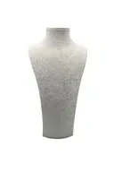 Süet Kumaş Elisia Manken Krem Renk 40/20 Cm Kolye Gerdanlık Takı Sergileme Mankeni - 2