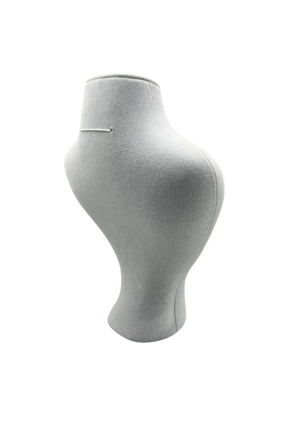 Zeus Model Süet Kumaş Gri Renk 29/ 22 Cm Takım Kolye Sergileme Mankeni - Resim 3