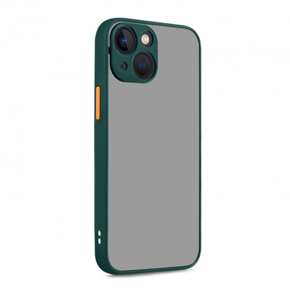 KNY Apple İphone 13 Mini Kılıf Silikon Kenarlı Kamera Korumalı Hux Kapak Yeşil