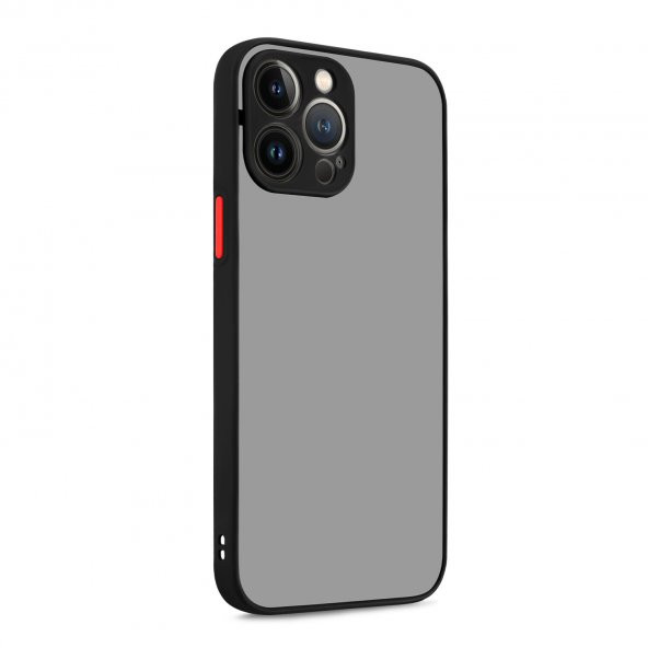 KNY Apple İphone 13 Pro Kılıf Silikon Kenarlı Kamera Korumalı Hux Kapak Siyah