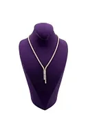 Süet Kumaş Mor Renk 24/15 cm Kolye Gerdanlık Zincir Takı Sergileme Üçgen Mankeni - Resim 4