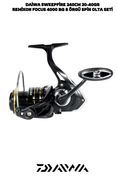 Daiwa Sweepfire 240cm 20-40gr Remixon Focus BG 4000 8 Örgü Spin Olta Seti - Resim 3