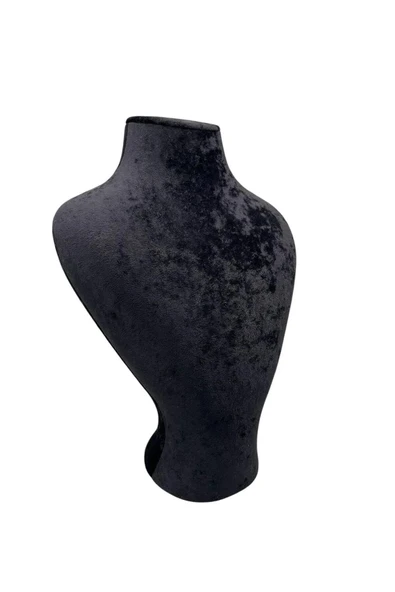 Zeus Model Süet Kumaş Siyah Renk 29/ 22 Cm Takım Kolye Sergileme Mankeni - 4