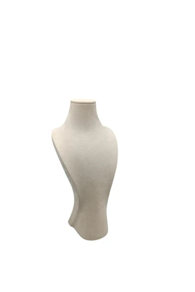 Adonis Model Sardunya Kumaş Krem Renk Boy 38cm Kolye Takı Sergileme Mankeni - Resim 4