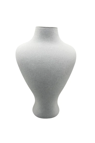 Zeus Model Süet Kumaş Gri Renk 29/ 22 Cm Takım Kolye Sergileme Mankeni - Resim 2
