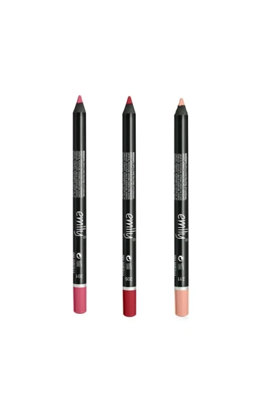 EMİLY 3'LÜ DUDAK KALEMİ NO: 201-205-211