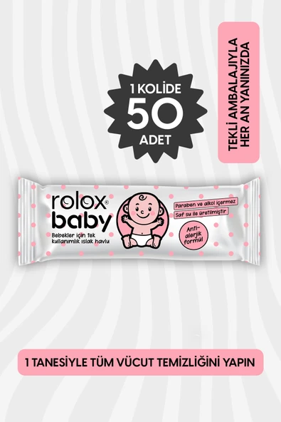 Baby - 50 Paket – Bebekler İçin Tek Kullanımlık Islak Havlu - 2