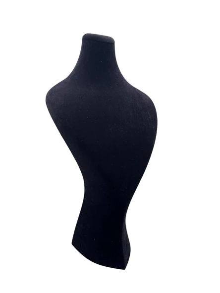 Süet Kumaş Lidya Manken Siyah Renk 42/20 Cm Kolye Gerdanlık Takı Sergileme Mankeni - Resim 3