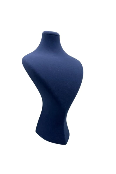 Süet Kumaş Lidya Lacivert Renk 34/20 cm Kolye Gerdanlık Zincir Takı Sergileme Mankeni - 4