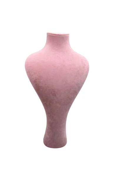 Zeus Model Süet Kumaş Pembe Renk 42 / 22 Cm Takım Kolye Sergileme Mankeni - 2