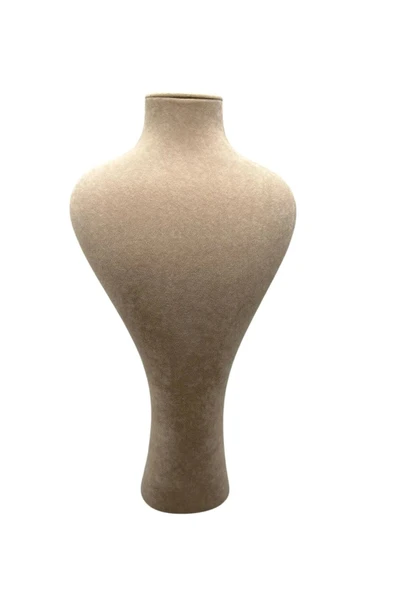 Zeus Model Süet Kumaş Sütlü Kahve Renk 42 22 cm Takım Kolye Sergileme Mankeni - 2