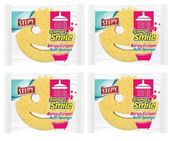 Stepy Smile Banyo Süngeri Antibakteriyel x 4 Paket ürün görseli 1