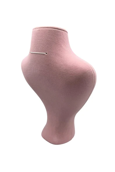 Zeus Model Süet Kumaş Pembe Renk 29/ 22 Cm Takım Kolye Sergileme Mankeni - Resim 3