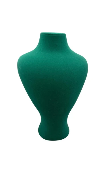 Zeus Model Süet Kumaş Yeşil Renk 29/ 22 Cm Takım Kolye Sergileme Mankeni - Resim 2