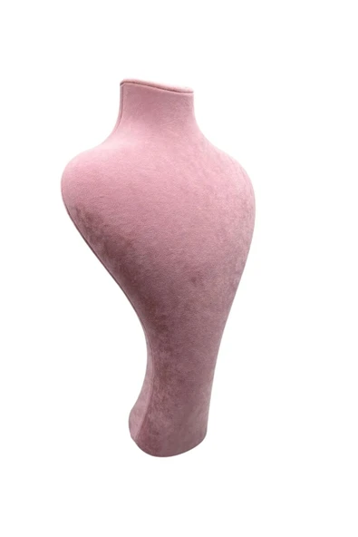 Zeus Model Süet Kumaş Pembe Renk 42 / 22 Cm Takım Kolye Sergileme Mankeni - 4