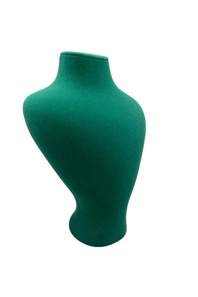 Zeus Model Süet Kumaş Yeşil Renk 29/ 22 Cm Takım Kolye Sergileme Mankeni - Resim 4