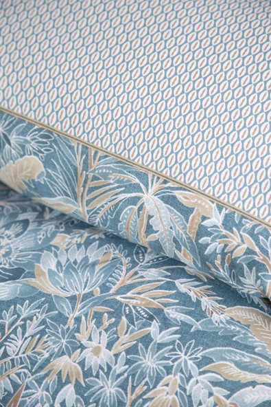 Çift Kişilik Tammy Bej Yatak Örtülü Nevresimli Set - 2