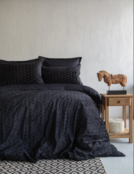 King Size Times Black Unique Touch Nevresim Takımı