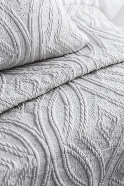 Tek Kişilik Belmont Gray Timeless Yatak Örtüsü Nevresimli Prime Set - 3