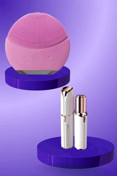 KAŞ BIYIK VE YÜZ EPİLASYON ALETİ VE TİTREŞİMLİ YÜZ TEMİZLEME MASAJ ALETİ İKİLİ SET - Resim 4