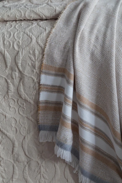 Çift Kişilik Aleph Linen Timeless Yatak Örtüsü Nevresim Prime Set - 4