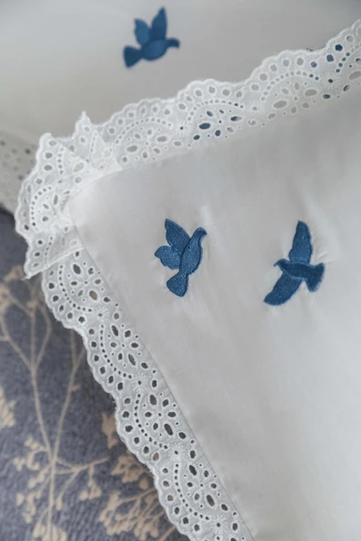 Çift Kişilik Albatros İndigo Timeless Yatak Örtüsü Nevresim Prime Set - 2