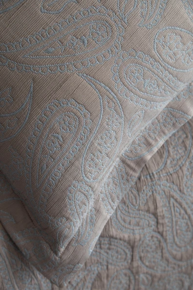 Çift Kişilik Marsilya İndigo Yatak Örtülü Nevresimli Set - 4