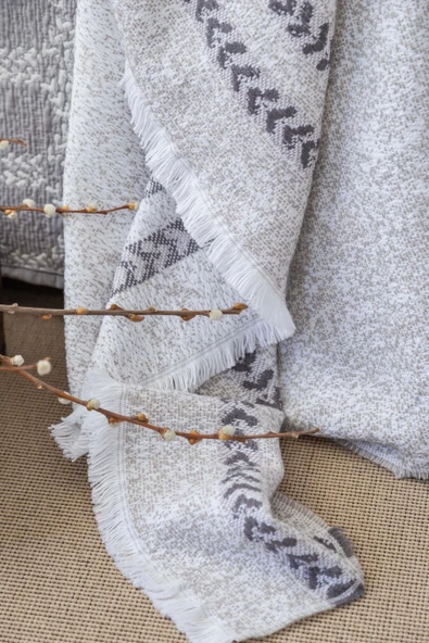 Çift Kişilik Crown Gray Timeless Yatak Örtüsü Nevresim Prime Set - 4