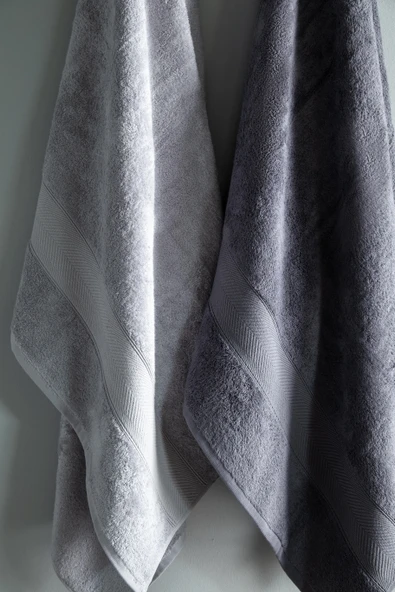 Lotus 90x150 CM 4'Lü Gri/Antrasit Havlu Aile Seti - 4