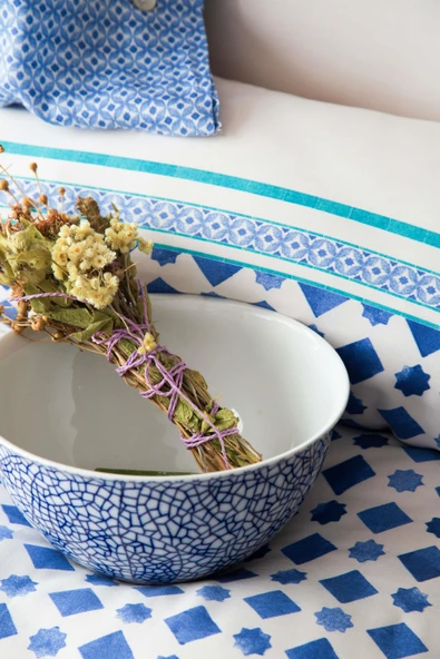 King Size Terra İndigo Tencel Nevresim Takımı - 3