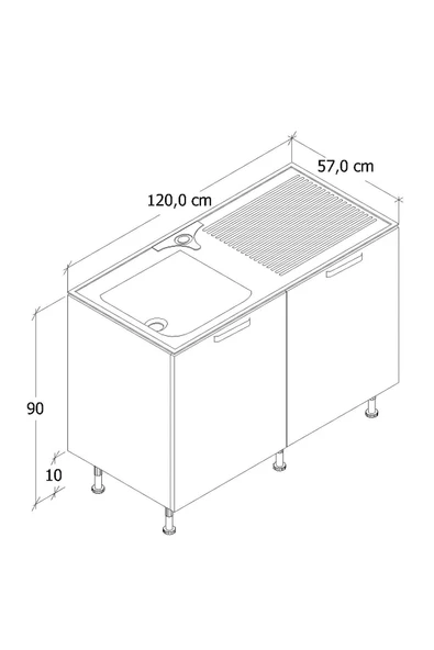 120 CM DORA ABS EVYELİ MUTFAK ALT MODÜL - 4
