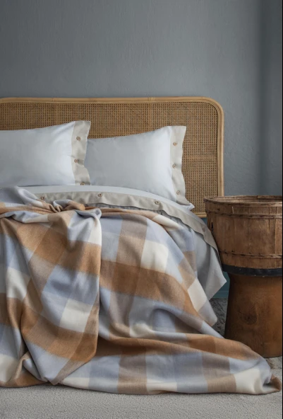 Tek Kişilik Porto İndigo Battaniyeli Nevresim Takımı