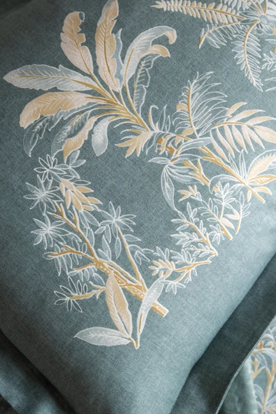 Çift Kişilik Tammy Yeşil Yatak Örtülü Nevresimli Set - Resim 5