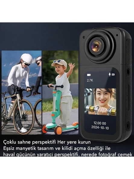 Ozmik S70 2.7k çözünürlük, 180D. Dönen Lens  Wifi Manyetik Gövde montajı Aksiyon kamera - 6