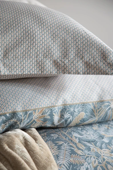 Çift Kişilik Tammy Bej Yatak Örtülü Nevresimli Set - 5