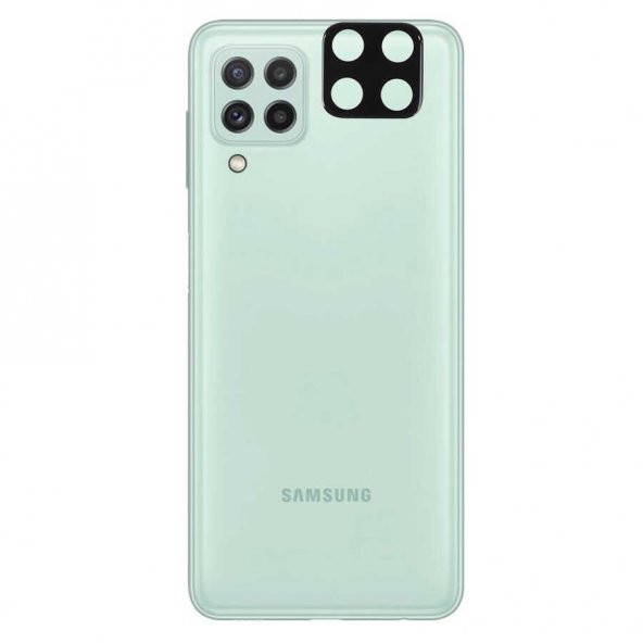 KNY Samsung Galaxy A22 4G İçin 3D Kamera Koruma Cam Siyah Siyah