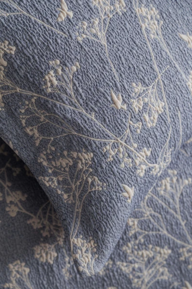 Çift Kişilik Albatros İndigo Timeless Yatak Örtüsü Nevresim Prime Set - 4