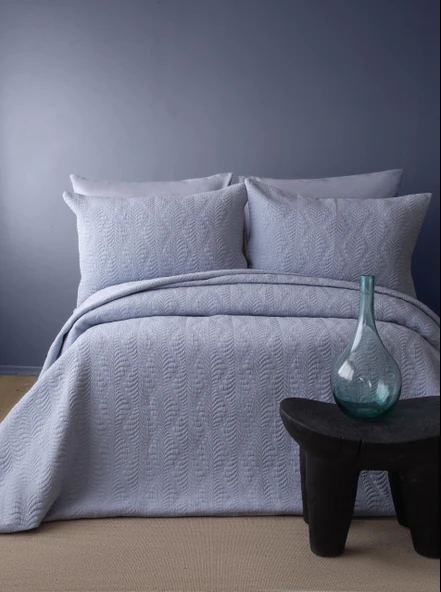 Çift Kişilik Bourbon İndigo Yatak Örtüsü Seti