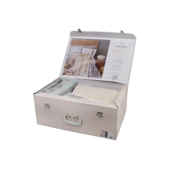Çift Kişilik Piazza İndigo Timeless Yatak Örtüsü Nevresim Prime Set - 6