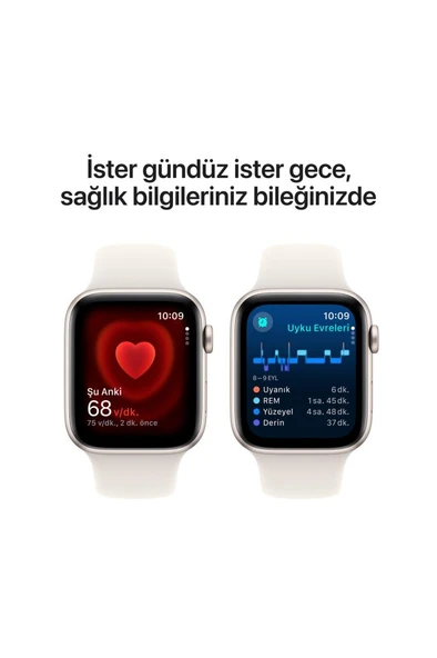 Apple Watch SE GPS + Cellular 40mm Yıldız Işığı Alüminyum Kasa + Yıldız Işığı Spor Kordon - S/M KUTUSU AÇIK SIFIR - Resim 5