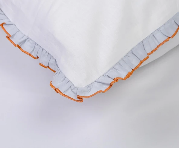 Çift Kişilik Zest Mavi Pamuk Yatak Örtüsü Nevresim Seti - 8