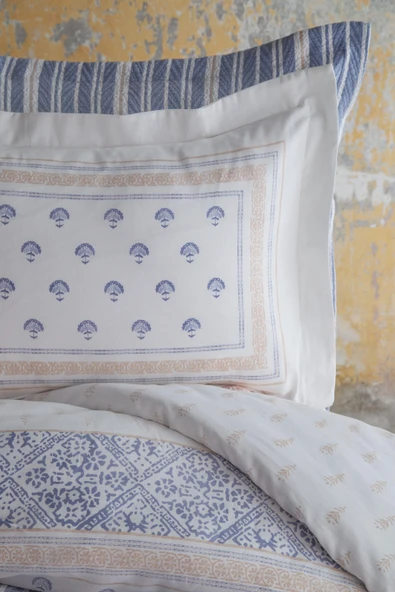 Tek Kişilik Florantine Blue Timeless Yatak Örtüsü Nevresim Prime Set - 3